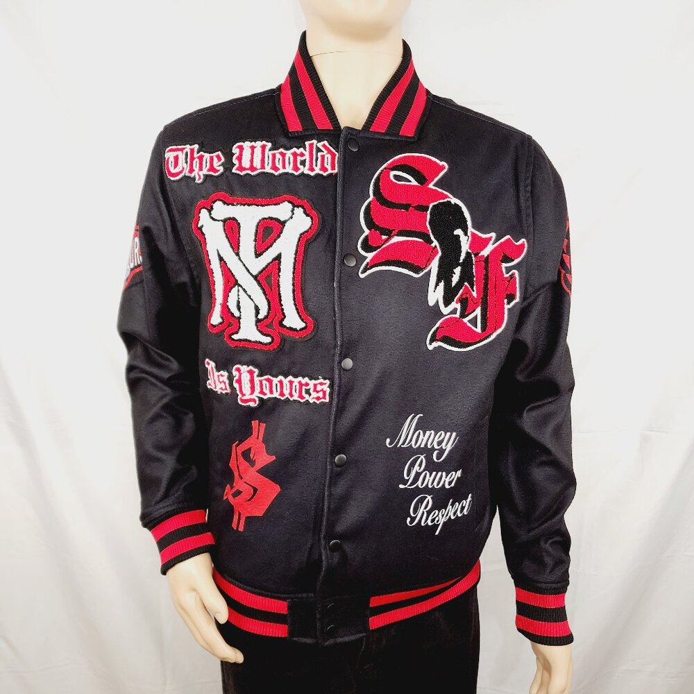 SCARFACE VARSITY JACKET SATIN STYLE REASON BRAND AL PACINO MEN'S Medium M NEW